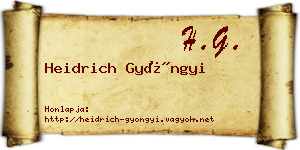 Heidrich Gyöngyi névjegykártya