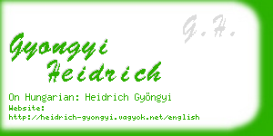 gyongyi heidrich business card